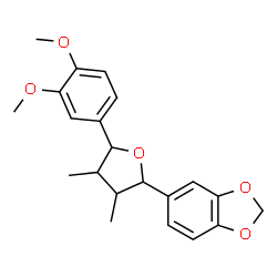 ChemSpider 2D Image | 5-[5-(3,4-Dimethoxyphenyl)-3,4-dimethyltetrahydro-2-furanyl]-1,3-benzodioxole | C21H24O5
