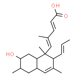 ChemSpider 2D Image | (2E,4E)-5-{7-Hydroxy-1,3,6-trimethyl-2-[(1E)-1-propen-1-yl]-1,2,4a,5,6,7,8,8a-octahydro-1-naphthalenyl}-4-methyl-2,4-pentadienoic acid | C22H32O3