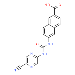 ChemSpider 2D Image | 6-{[(5-Cyano-2-pyrazinyl)carbamoyl]amino}-2-naphthoic acid | C17H11N5O3