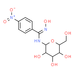 ChemSpider 2D Image | N-[(Hydroxyamino)(4-nitrophenyl)methylene]hexopyranosylamine | C13H17N3O8