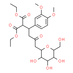 ChemSpider 2D Image | 1,5-Anhydro-1-[4-(3,4-dimethoxyphenyl)-6-ethoxy-5-(ethoxycarbonyl)-2,6-dioxohexyl]hexitol | C25H36O12