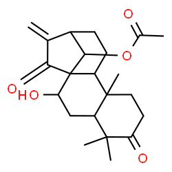 ChemSpider 2D Image | 7-Hydroxy-3,15-dioxokaur-16-en-14-yl acetate | C22H30O5