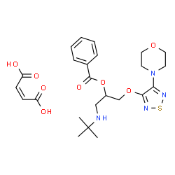 ChemSpider 2D Image | 1-[(2-Methyl-2-propanyl)amino]-3-{[4-(4-morpholinyl)-1,2,5-thiadiazol-3-yl]oxy}-2-propanyl benzoate (2Z)-2-butenedioate (1:1) | C24H32N4O8S