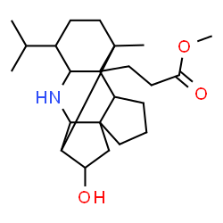 ChemSpider 2D Image | Methyl 3-(9-hydroxy-14-isopropyl-1-methyl-12-azapentacyclo[8.6.0.0~2,13~.0~3,7~.0~7,11~]hexadec-2-yl)propanoate | C23H37NO3