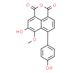 ChemSpider 2D Image | 5-Hydroxy-7-(4-hydroxyphenyl)-6-methoxy-1H,3H-benzo[de]isochromene-1,3-dione | C19H12O6