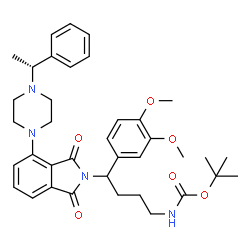 ChemSpider 2D Image | 2-Methyl-2-propanyl [4-(3,4-dimethoxyphenyl)-4-(1,3-dioxo-4-{4-[(1R)-1-phenylethyl]-1-piperazinyl}-1,3-dihydro-2H-isoindol-2-yl)butyl]carbamate | C37H46N4O6