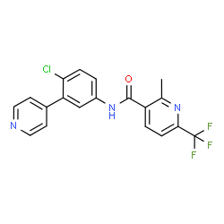 ChemSpider 2D Image | N-[4-Chloro-3-(4-pyridinyl)phenyl]-2-methyl-6-(trifluoromethyl)nicotinamide | C19H13ClF3N3O