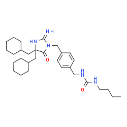 ChemSpider 2D Image | 1-(4-{[2-Amino-4,4-bis(cyclohexylmethyl)-5-oxo-4,5-dihydro-1H-imidazol-1-yl]methyl}benzyl)-3-butylurea | C30H47N5O2
