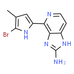 ChemSpider 2D Image | 4-(5-Bromo-4-methyl-1H-pyrrol-2-yl)-1H-imidazo[4,5-c]pyridin-2-amine | C11H10BrN5