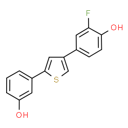 ChemSpider 2D Image | 2-Fluoro-4-[5-(3-hydroxyphenyl)-3-thienyl]phenol | C16H11FO2S
