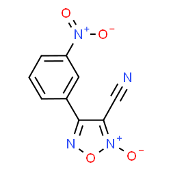 ChemSpider 2D Image | 4-(3-Nitrophenyl)-1,2,5-oxadiazole-3-carbonitrile 2-oxide | C9H4N4O4