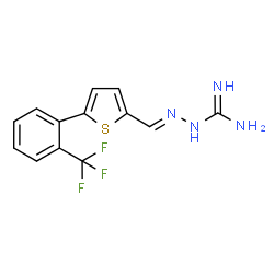 ChemSpider 2D Image | (2E)-2-({5-[2-(Trifluoromethyl)phenyl]-2-thienyl}methylene)hydrazinecarboximidamide | C13H11F3N4S