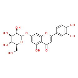 ChemSpider 2D Image | 2-(3,4-Dihydroxyphenyl)-5-hydroxy-4-oxo-4H-chromen-7-yl L-glucopyranoside | C21H20O11