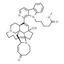 ChemSpider 2D Image | Methyl 5-{1-[(1R,2R,4R,5Z,12R,13S,16Z)-13-hydroxy-7-oxo-11,22-diazapentacyclo[11.11.2.1~2,22~.0~2,12~.0~4,11~]heptacosa-5,16,25-trien-25-yl]-9H-beta-carbolin-9-yl}pentanoate | C42H52N4O4
