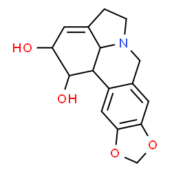 ChemSpider 2D Image | 2,4,5,7,12b,12c-Hexahydro-1H-[1,3]dioxolo[4,5-j]pyrrolo[3,2,1-de]phenanthridine-1,2-diol | C16H17NO4