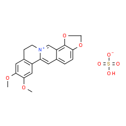 ChemSpider 2D Image | 8,9-Dimethoxy-11,12-dihydro[1,3]dioxolo[4,5-h]isoquinolino[2,1-b]isoquinolin-13-ium hydrogen sulfate | C20H19NO8S