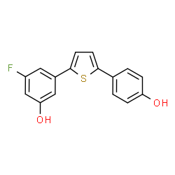 ChemSpider 2D Image | 3-Fluoro-5-[5-(4-hydroxyphenyl)-2-thienyl]phenol | C16H11FO2S