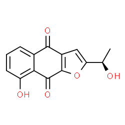 ChemSpider 2D Image | 8-Hydroxy-2-[(1R)-1-hydroxyethyl]naphtho[2,3-b]furan-4,9-dione | C14H10O5