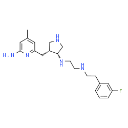 ChemSpider 2D Image | N-{(3R,4R)-4-[(6-Amino-4-methyl-2-pyridinyl)methyl]-3-pyrrolidinyl}-N'-[2-(3-fluorophenyl)ethyl]-1,2-ethanediamine | C21H30FN5
