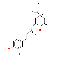 ChemSpider 2D Image | Methyl (1R,3R,4S,5R)-3-{[(2E)-3-(3,4-dihydroxyphenyl)-2-propenoyl]oxy}-1,4,5-trihydroxycyclohexanecarboxylate | C17H20O9