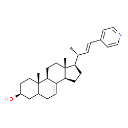 ChemSpider 2D Image | (3S,9R,10S,13R,14R,17R)-10,13-Dimethyl-17-[(2R,3E)-4-(4-pyridinyl)-3-buten-2-yl]-2,3,4,5,6,9,10,11,12,13,14,15,16,17-tetradecahydro-1H-cyclopenta[a]phenanthren-3-ol | C28H39NO