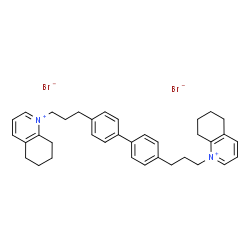 ChemSpider 2D Image | 1,1'-(4,4'-Biphenyldiyldi-3,1-propanediyl)di-5,6,7,8-tetrahydroquinolinium dibromide | C36H42Br2N2