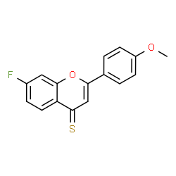 ChemSpider 2D Image | 7-Fluoro-2-(4-methoxyphenyl)-4H-chromene-4-thione | C16H11FO2S