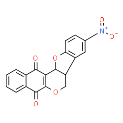 ChemSpider 2D Image | 9-Nitro-7a,12a-dihydro-7H-[1]benzofuro[3,2-c]benzo[g]chromene-5,13-dione | C19H11NO6