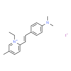ChemSpider 2D Image | 2-{(E)-2-[4-(Dimethylamino)phenyl]vinyl}-1-ethyl-5-methylpyridinium iodide | C18H23IN2