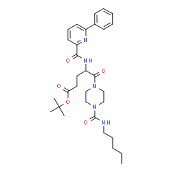 ChemSpider 2D Image | 2-Methyl-2-propanyl 5-oxo-5-[4-(pentylcarbamoyl)-1-piperazinyl]-4-{[(6-phenyl-2-pyridinyl)carbonyl]amino}pentanoate | C31H43N5O5