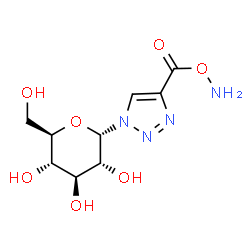 ChemSpider 2D Image | 4-[(Aminooxy)carbonyl]-1-(alpha-D-glucopyranosyl)-1H-1,2,3-triazole | C9H14N4O7