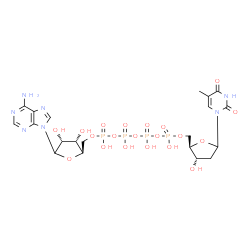 ChemSpider 2D Image | [(2R,3S,4R)-5-(6-Amino-9H-purin-9-yl)-3,4-dihydroxytetrahydro-2-furanyl]methyl [(2R,3S)-3-hydroxy-5-(5-methyl-2,4-dioxo-3,4-dihydro-1(2H)-pyrimidinyl)tetrahydro-2-furanyl]methyl {oxybis[(hydroxyphosph
oryl)oxy]}bis[hydrogen (phosphonate)] (non-preferred name) | C20H29N7O20P4