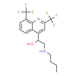 ChemSpider 2D Image | 1-[2,8-Bis(trifluoromethyl)-4-quinolinyl]-2-(butylamino)ethanol | C17H18F6N2O
