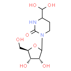 ChemSpider 2D Image | 4-(Dihydroxymethyl)-1-(D-ribofuranosyl)tetrahydro-2(1H)-pyrimidinone | C10H18N2O7