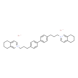 ChemSpider 2D Image | 2,2'-(4,4'-Biphenyldiyldi-3,1-propanediyl)di-5,6,7,8-tetrahydroisoquinolinium dibromide | C36H42Br2N2