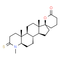 ChemSpider 2D Image | (4aR,4bS,6aS,7S,9aS,9bR,11aR)-1,4a,6a-Trimethyl-2-thioxooctadecahydrospiro[indeno[5,4-f]quinoline-7,2'-pyran]-6'(3'H)-one | C23H35NO2S