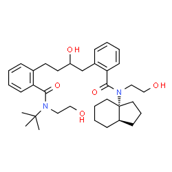 ChemSpider 2D Image | N-(2-Hydroxyethyl)-2-(2-hydroxy-4-{2-[(2-hydroxyethyl)(2-methyl-2-propanyl)carbamoyl]phenyl}butyl)-N-[(3aR,7aR)-octahydro-3aH-inden-3a-yl]benzamide | C35H50N2O5