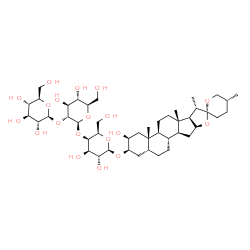 ChemSpider 2D Image | (2beta,3beta,5beta,25R)-2-Hydroxyspirostan-3-yl beta-D-glucopyranosyl-(1->2)-beta-D-glucopyranosyl-(1->4)-beta-D-galactopyranoside | C45H74O19