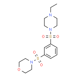 ChemSpider 2D Image | 4-[3-(4-Ethyl-piperazine-1-sulfonyl)-benzenesulfonyl]-morpholine | C16H25N3O5S2