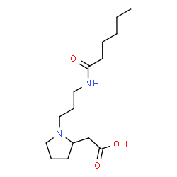 ChemSpider 2D Image | {1-[3-(Hexanoylamino)propyl]-2-pyrrolidinyl}acetic acid | C15H28N2O3