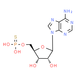 ChemSpider 2D Image | 9-(5-O-Thiophosphono-D-ribofuranosyl)-9H-purin-6-amine | C10H14N5O6PS