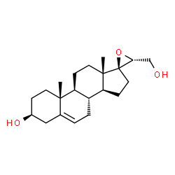 ChemSpider 2D Image | (3beta,17alpha,20R)-17,20-Epoxypregn-5-ene-3,21-diol | C21H32O3
