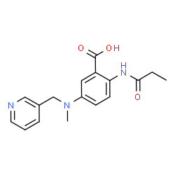 ChemSpider 2D Image | 5-[Methyl(3-pyridinylmethyl)amino]-2-(propionylamino)benzoic acid | C17H19N3O3