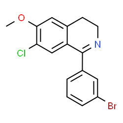ChemSpider 2D Image | 1-(3-Bromophenyl)-7-chloro-6-methoxy-3,4-dihydroisoquinoline | C16H13BrClNO