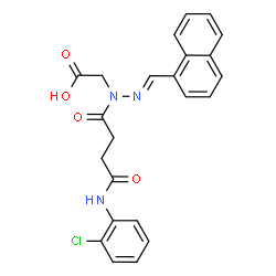 ChemSpider 2D Image | [(2E)-1-{4-[(2-Chlorophenyl)amino]-4-oxobutanoyl}-2-(1-naphthylmethylene)hydrazino]acetic acid | C23H20ClN3O4