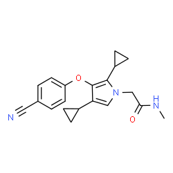 ChemSpider 2D Image | 2-[3-(4-Cyanophenoxy)-2,4-dicyclopropyl-1H-pyrrol-1-yl]-N-methylacetamide | C20H21N3O2
