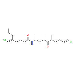 ChemSpider 2D Image | (5E)-N-[(9E)-10-Chloro-4,6-dimethyl-5-oxo-9-decen-2-yl]-5-(chloromethylene)octanamide | C21H35Cl2NO2