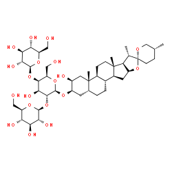 ChemSpider 2D Image | (2beta,3beta,5beta,25R)-2-Hydroxyspirostan-3-yl beta-D-glucopyranosyl-(1->2)-[beta-D-glucopyranosyl-(1->4)]-beta-D-galactopyranoside | C45H74O19