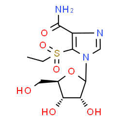 ChemSpider 2D Image | 5-(Ethylsulfonyl)-1-(D-ribofuranosyl)-1H-imidazole-4-carboxamide | C11H17N3O7S