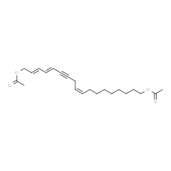 ChemSpider 2D Image | (2E,4E,9Z)-2,4,9-Octadecatrien-6-yne-1,18-diyl diacetate | C22H32O4